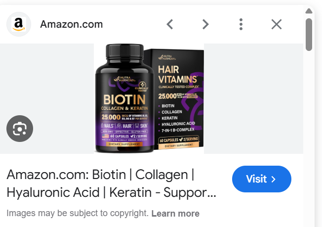 Nutra Harmony Hair Vitamins — Biotin, Collagen & Keratin 25,000mcg Nutra Harmony