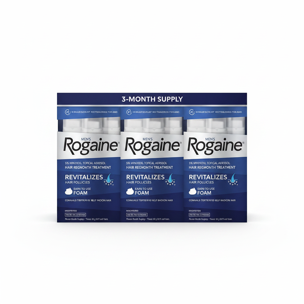 Men's Rogaine 5% Minoxidil Foam 3 Month Supply