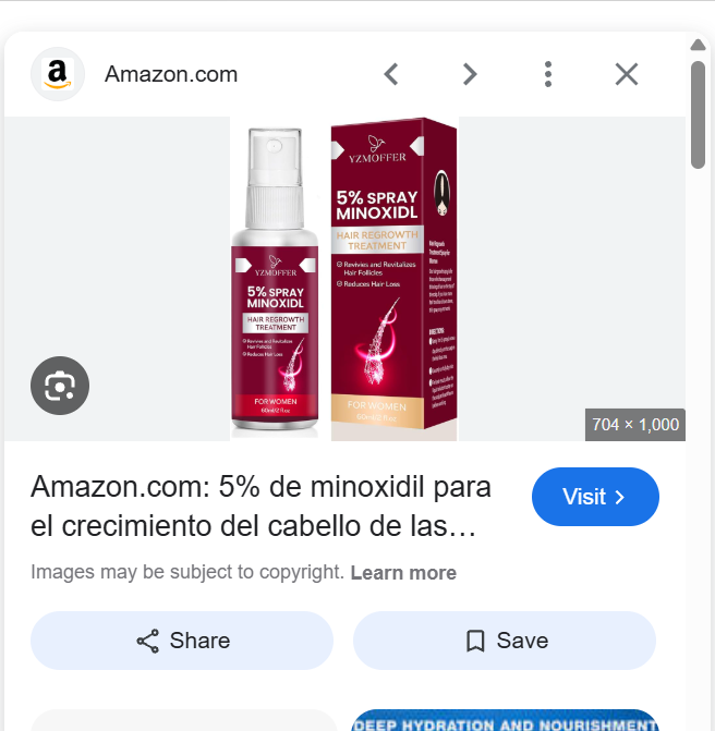 YZMOFFER 5% Spray Minoxidil Hair Regrowth Treatment for Women YZMOFFER