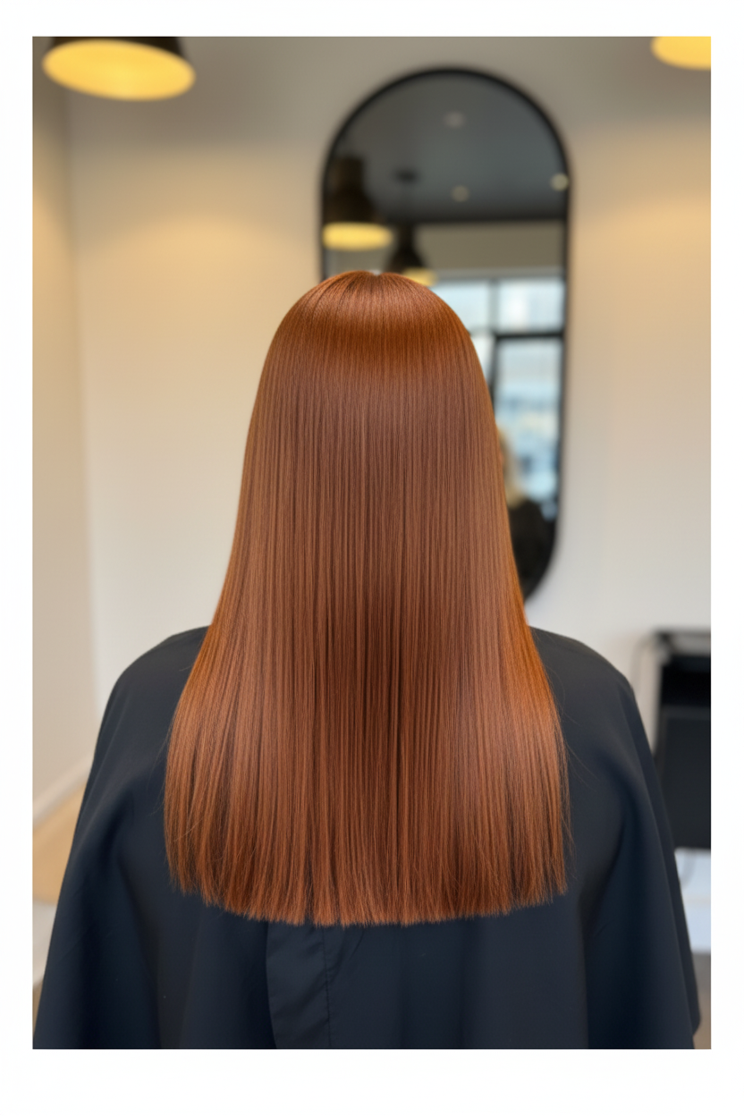 Keratin Long Hair High Density copper hair at Beauty Emporio Salon
